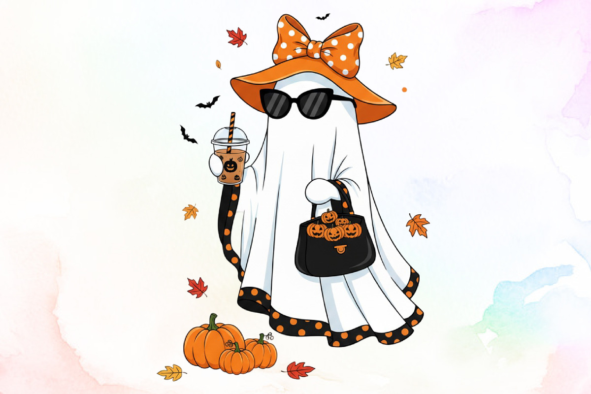 Cute Funny Ghost Pumpkin Halloween P, an Illustration by Sublimation Artist (Photo 1 of 9)