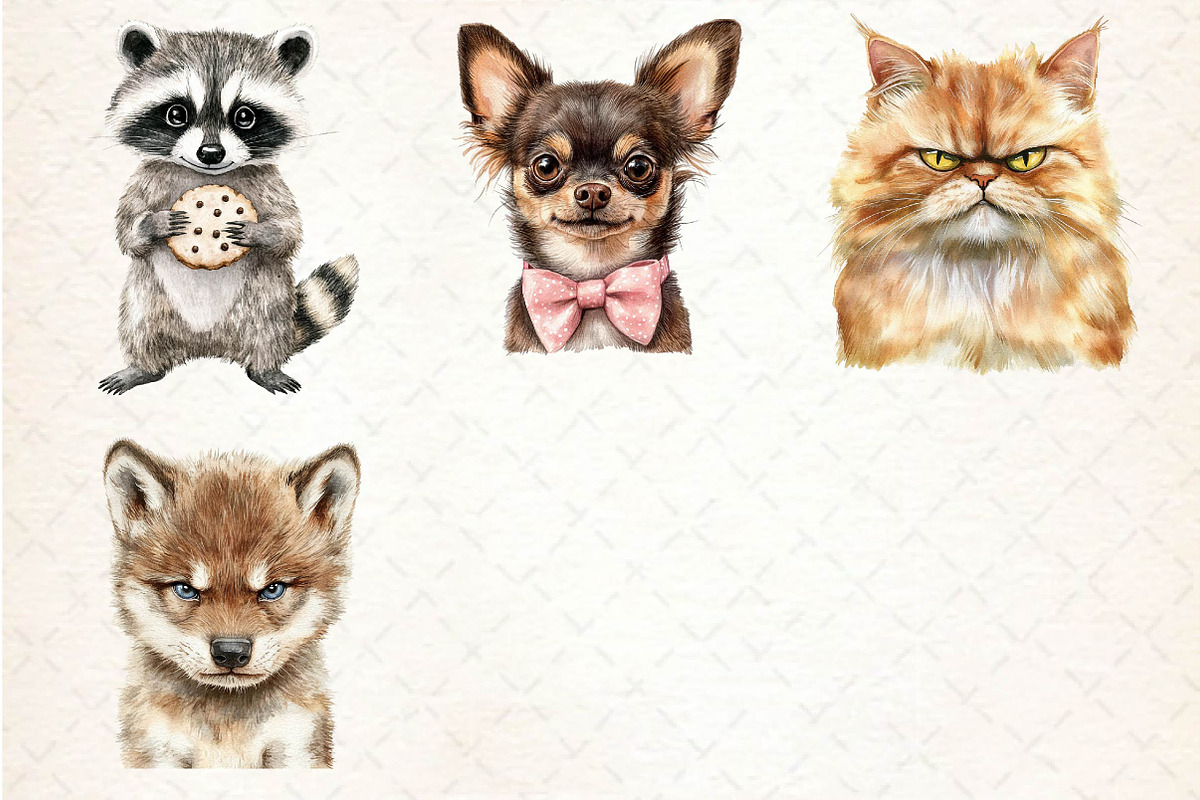 Cheeky Grumpy Animals Clipart, an Illustration by Dream Creation (Photo 6 of 6)