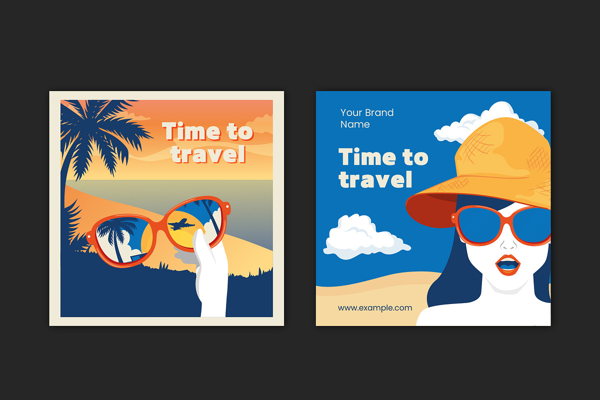 Travel Social Media Post Layouts Set, a Templates & Theme by studiogstock (Photo 3 of 4)