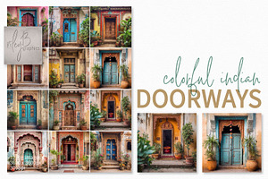 Colorful Indian Doors Paintings