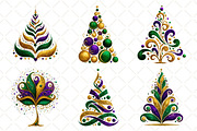 Mardi Gras Tree Clipart, an Illustration by Black Bird Studio (Thumbnail 2 of 7)