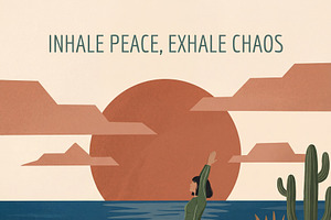 Desert Sunset Yoga Illustration, a Person Illustration by Virgo Studio