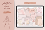 Aesthetic Feminine Digital Stickers, an Illustration by Digitaliya (Thumbnail 1 of 7)