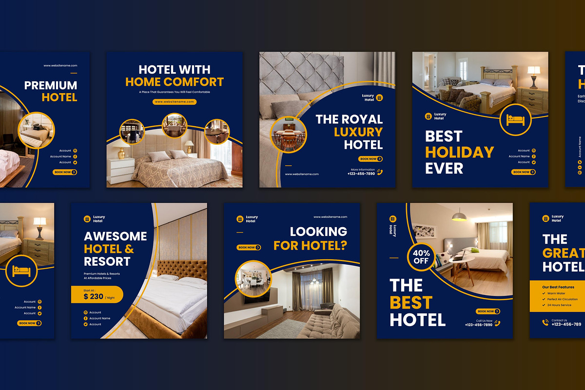 Luxury Hotel instagram Post, a Social Media Template by CavenArt (Photo 5 of 5)