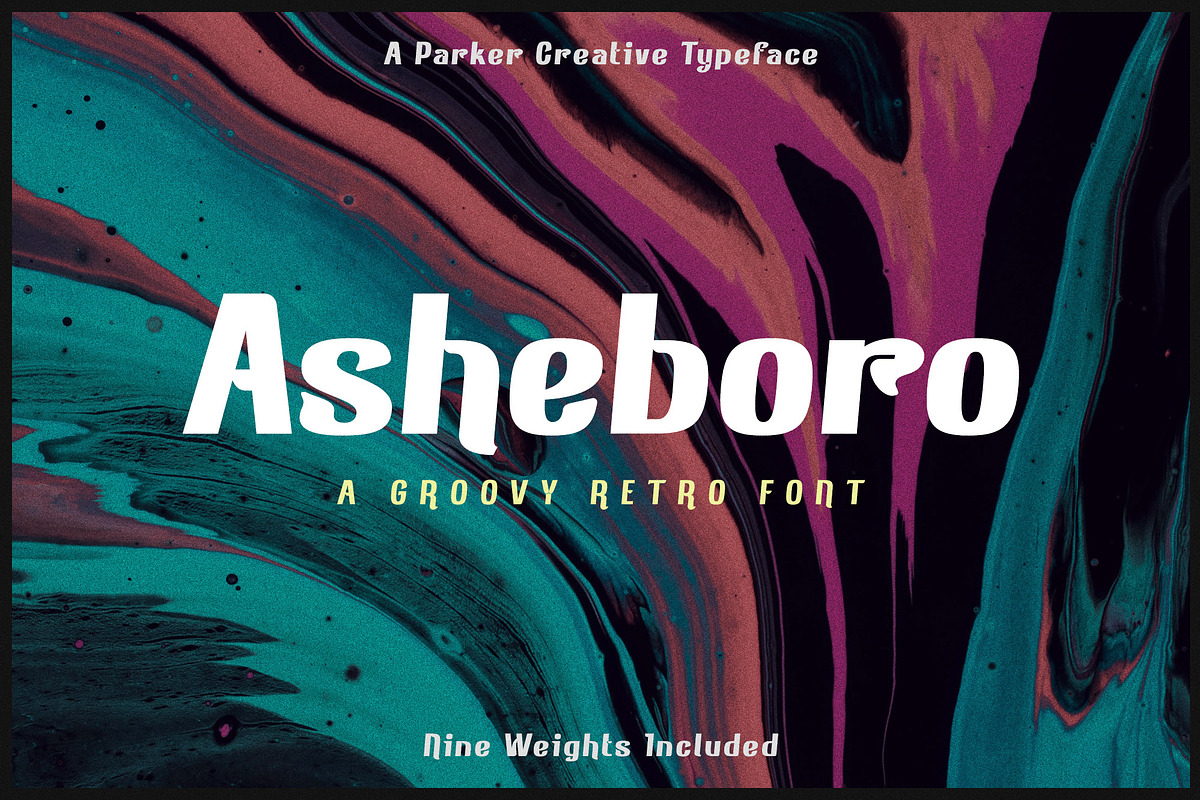 Asheboro | Groovy Retro Modern Font, a Sans Serif Font by Parker Creative (Photo 1 of 7)