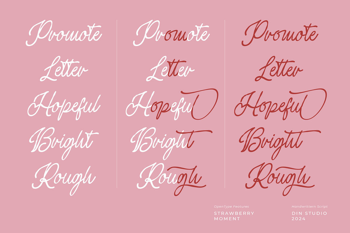 Strawberry Moment, a Handwritten Font by din-studio.com (Photo 5 of 10)