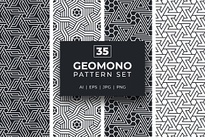 GeoMono Geometric Pattern Set, a Pattern Graphic by GraphicsEgg