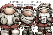 Whimsical Santa Clipart, an Illustration by SinaCreation (Thumbnail 1 of 6)