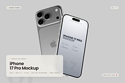 iPhone 17 Pro Mockup, an iPhone Mockup by Toasin Studio (Thumbnail 1 of 7)