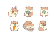 Cute Cartoon Hamster, Kawaii Hamster, an Animal Illustration by ArtVarStudio (Thumbnail 2 of 3)