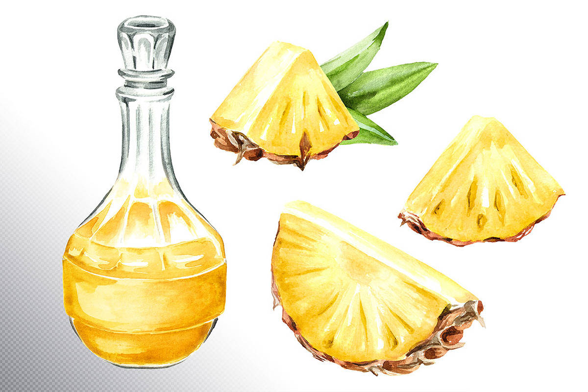 Tropical Pineapple. Hand painted, a Food Illustration by Daria Ustiugova (Photo 20 of 28)