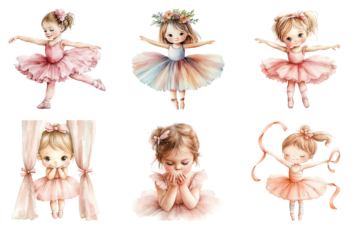Baby Ballerina Girls PNG, an Illustration by SinaCreation (Photo 5 of 5)