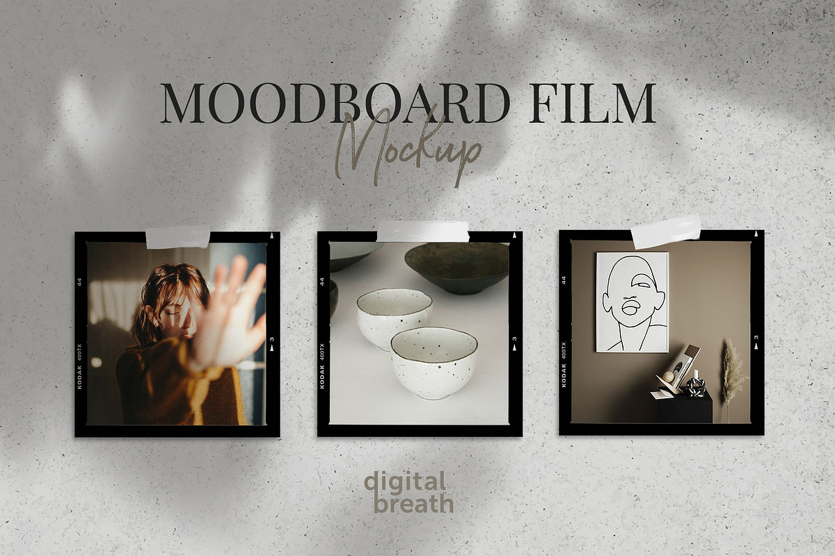 Moodboard film mockup, a Product Mockup by Digital Breath templates (Photo 1 of 5)
