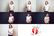 Pregnant Woman T-Shirt Mock-Up, a Shirt Mockup by Freeman Studio (Thumbnail 2 of 13)