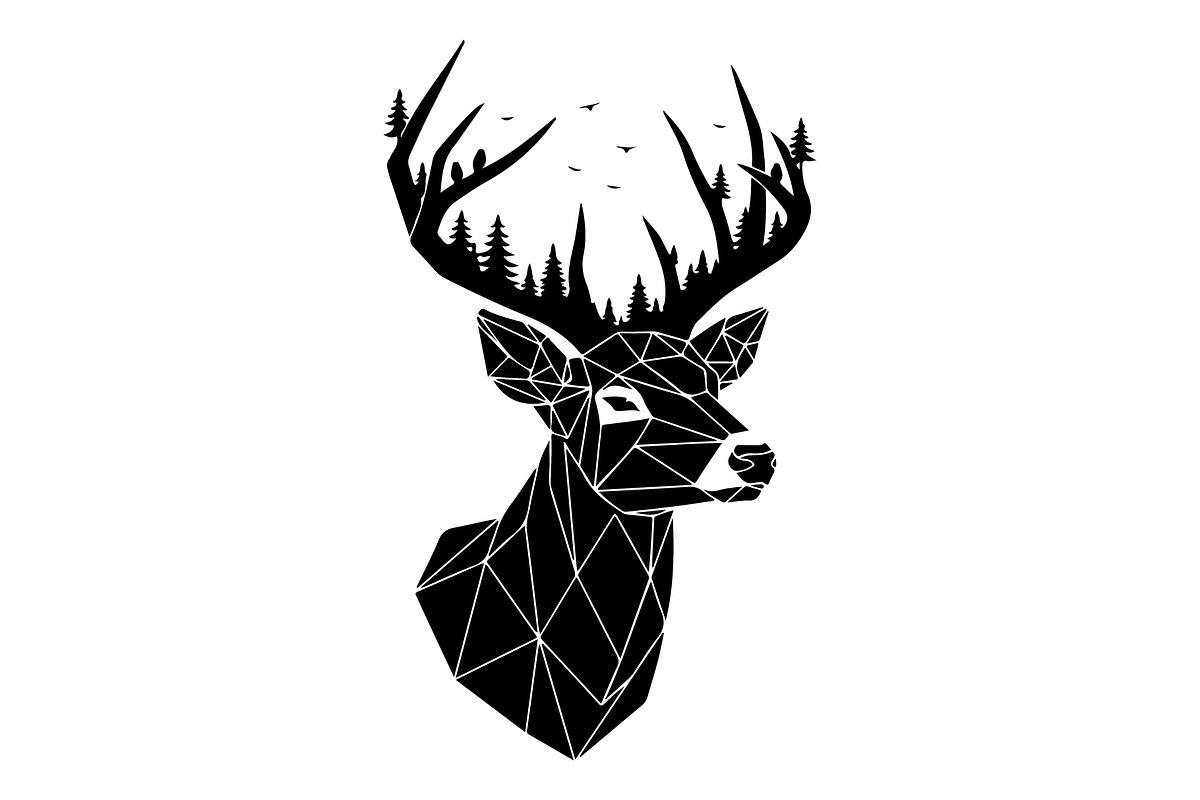 Deer Antler Silhouette Bundle, an Object Illustration by yasushie (Photo 24 of 31)