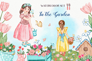 In the Garden-Watercolor Set