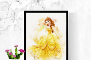 Princess Belle Watercolor Art, a Person Illustration by Designbudy (Thumbnail 9 of 12)