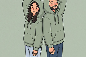 Cute Couple Wallpaper Hoddie
