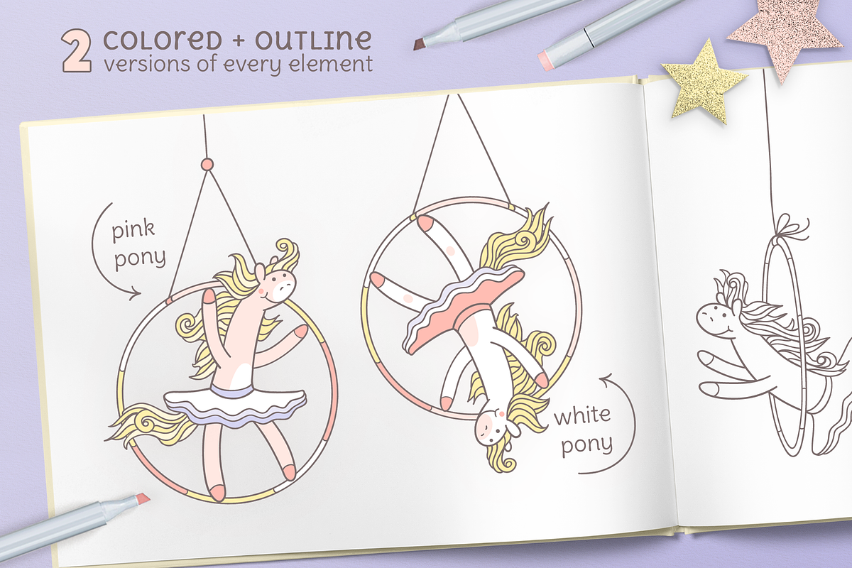 PONY LOVES CIRCUS | DESIGN SET, an Animal Illustration by CATMINT (Photo 4 of 10)