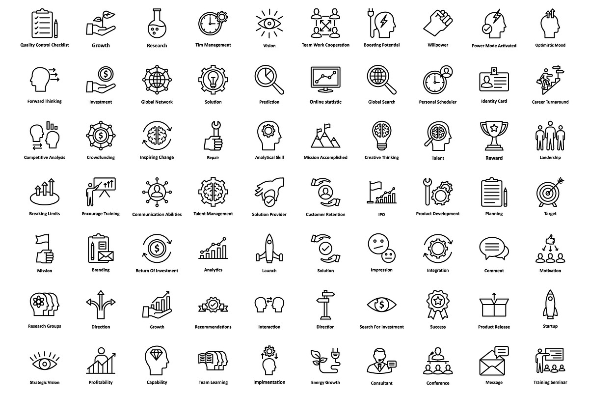 1275 Business Startup Line Icons, an Outline Icon by Vector Portal (Photo 2 of 20)