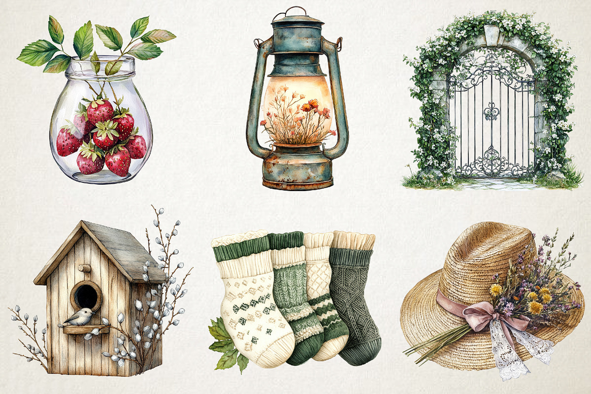 Spring Cottagecore Aesthetic Bundle, an Illustration by RobertsArt (Photo 3 of 5)