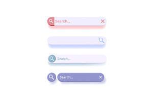 Set of 3d vector search input fields, an Object Illustration by Abscent