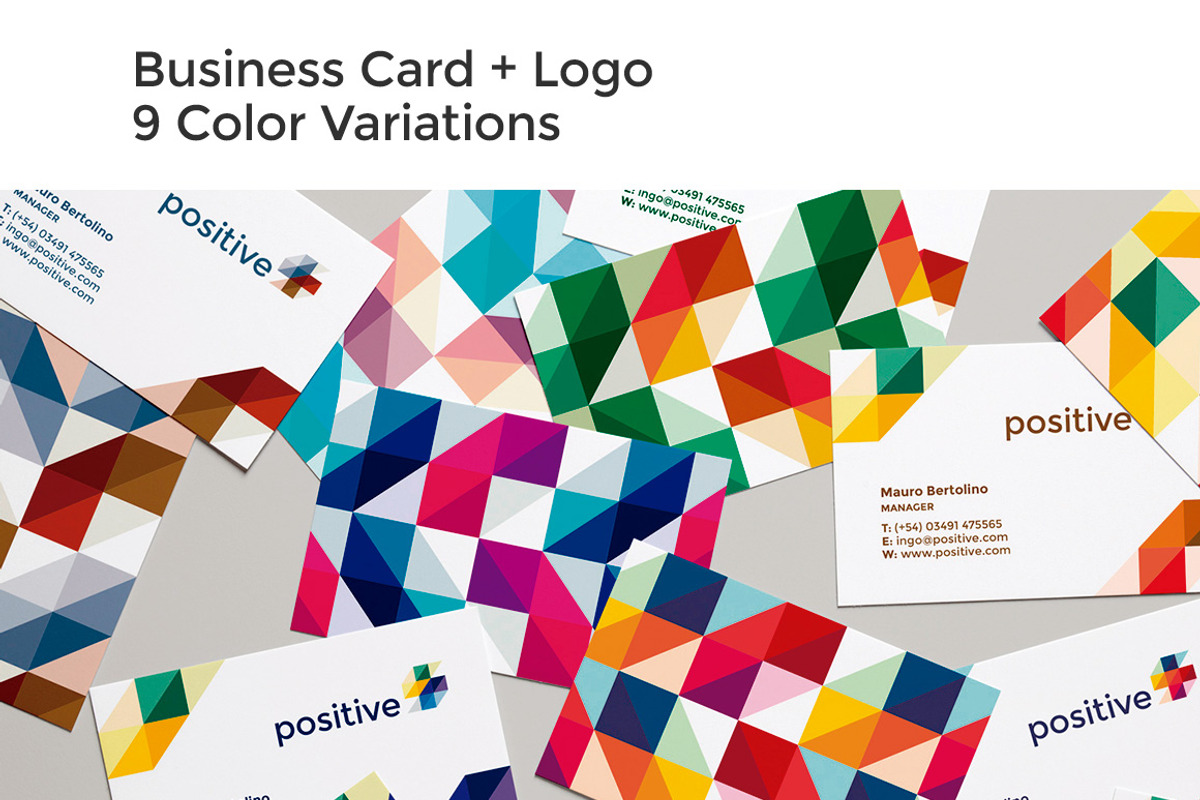 Business Card + Positive Logo, a Business Card Template by Mauro Bertolino (Photo 2 of 2)