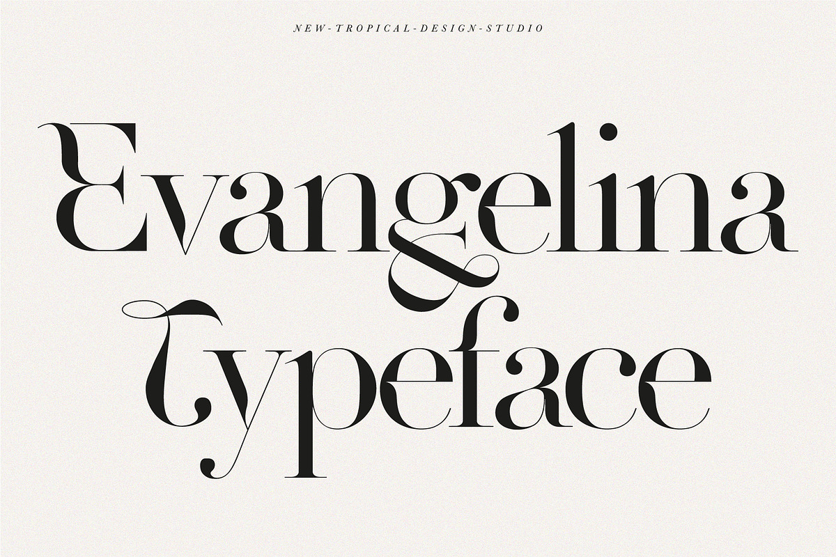 Evangelina - Fashion Display Font, a Font by Tropical Type (Photo 1 of 13)