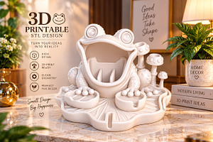 Frog Desk Organizer 3D Print STL