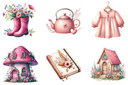 Pink Cottagecore Clipart, an Illustration by DreamArtGraphic (Thumbnail 3 of 5)