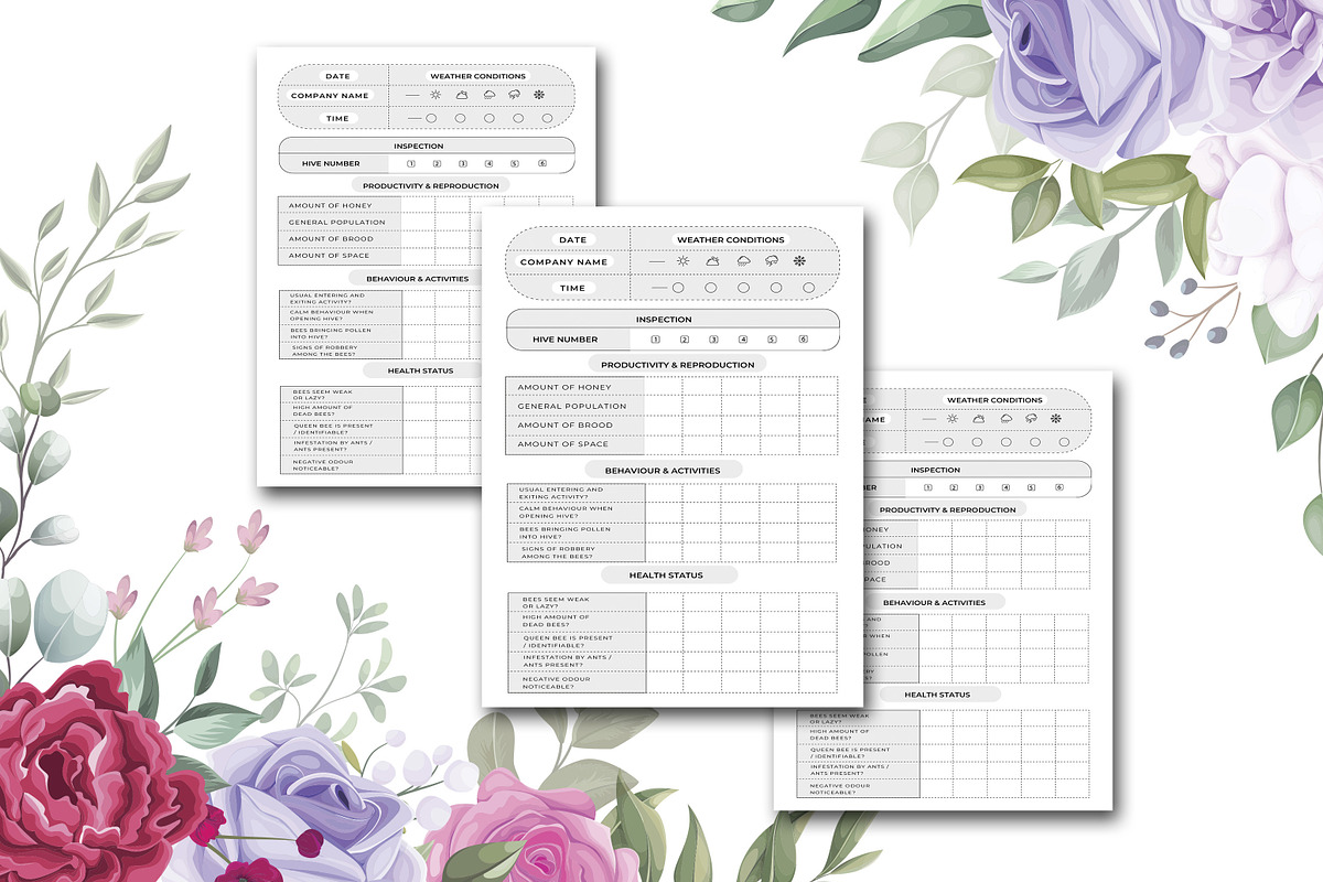 Beekeeping Log Book, a Stationery Template by design_hut (Photo 2 of 3)