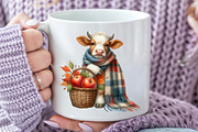 Watercolor Autumn Cow Clipart, an Illustration by Rose Art (Thumbnail 4 of 7)