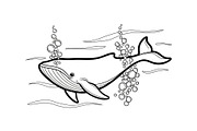 Whale Line Art Vector Bundle, an Illustration by yasushie (Thumbnail 9 of 51)