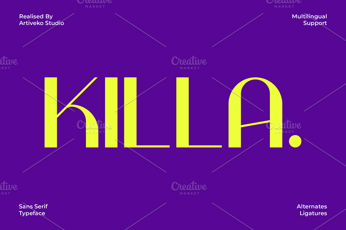 Killa Minimalist Sans Font, a Sans Serif Font by Artiveko (Photo 1 of 6)