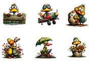 Cute spring duck clipart, an Illustration by CreationArt (Thumbnail 2 of 7)