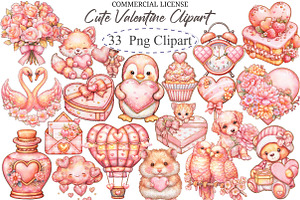 Cute Valentine Clipart, an Illustration by designcity5