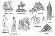 30 World monuments vector drawing, an Object Graphic by Giordano Aita Graphics (Thumbnail 3 of 5)