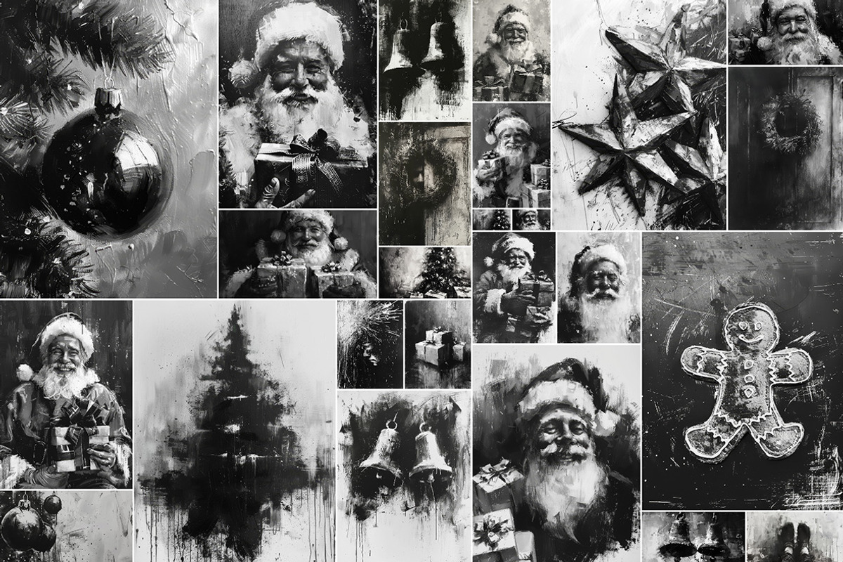 Dark Christmas - 141 images, a Seasonal Illustration by Handmadefont (Photo 7 of 19)