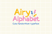 Airy Alphabet - Cute Quirky Font, a Handwritten Font by HipFonts (Thumbnail 1 of 8)