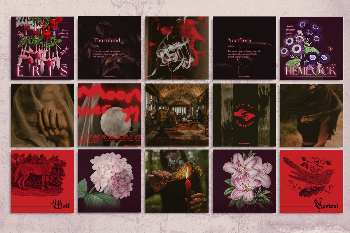 Dark Apothecary Social Media Bundle, a Social Media Template by The Flossy Finch (Photo 7 of 17)