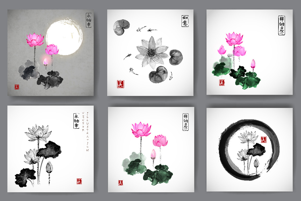 Japanese ink painting sumi-e, part 3, an Illustration by Elina_Li (Photo 6 of 11)