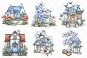 Watercolor Cute Spring House Clipart, an Illustration by Black Bird Studio (Thumbnail 4 of 5)