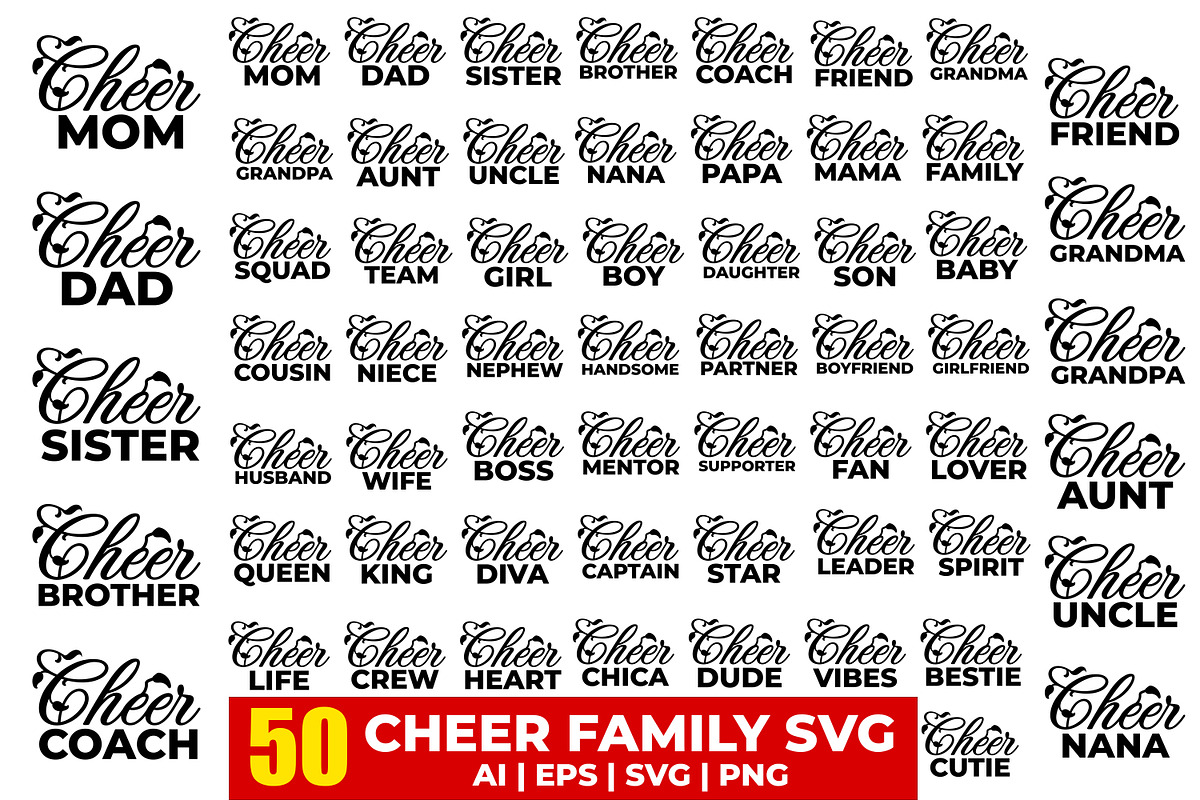 Cheer Family SVG Bundle, a Graphic by M9 Design (Photo 1 of 9)
