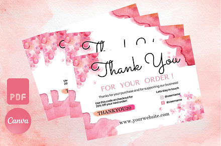 Thank You Card Business, Canva, a Business Card Template by Oskar Wantopi