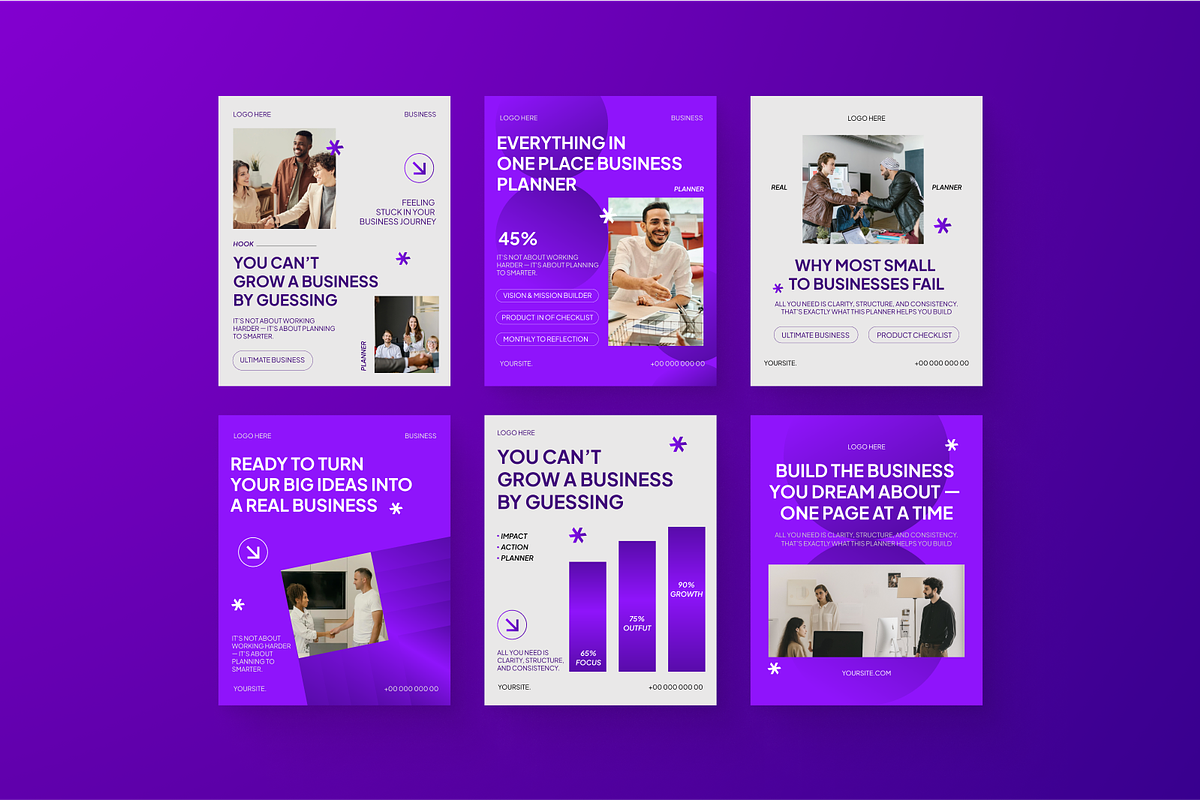 Business Planner Instagram Post, a Social Media Template by SquidPixey (Photo 2 of 6)