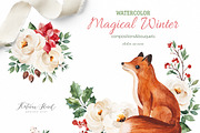 Magical Winter.Watercolor collection, an Animal Illustration by Kate_Rina (Thumbnail 4 of 7)