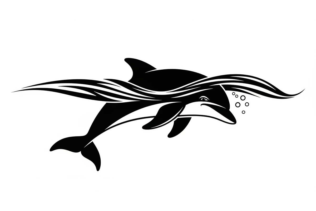 Dolphin Jumping Silhouette Vector, an Illustration by Designs_River (Photo 37 of 51)