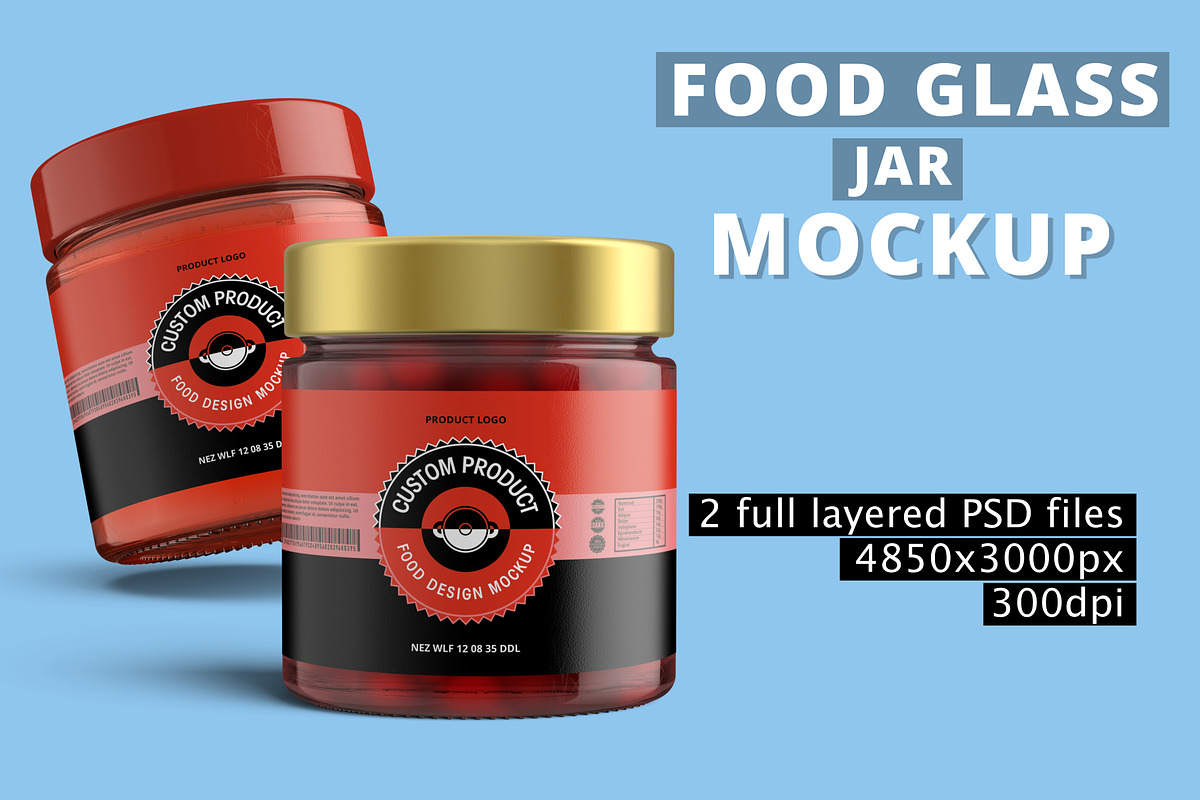 Pickle Sauce Honey Glass Jar Mockup, a Cups & Container Mockup by Digitalphaser (Photo 1 of 8)