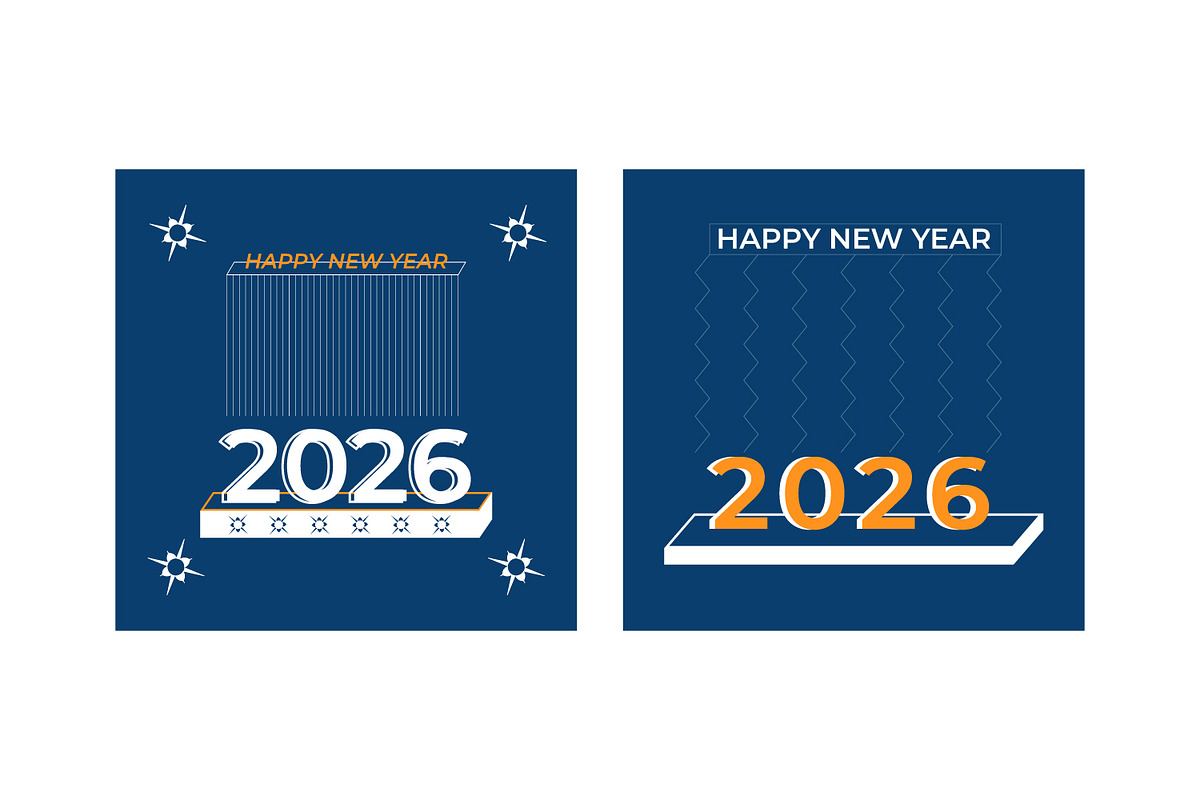 Happy New Year Design, a Decorative Illustration by Lakhan1998 (Photo 3 of 6)