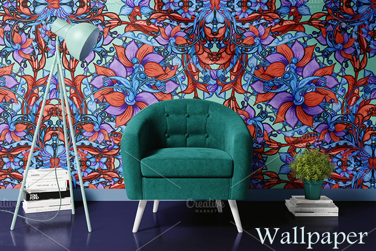 Sapphire Jungle, a Texture Illustration by ilustrinna (Photo 3 of 8)